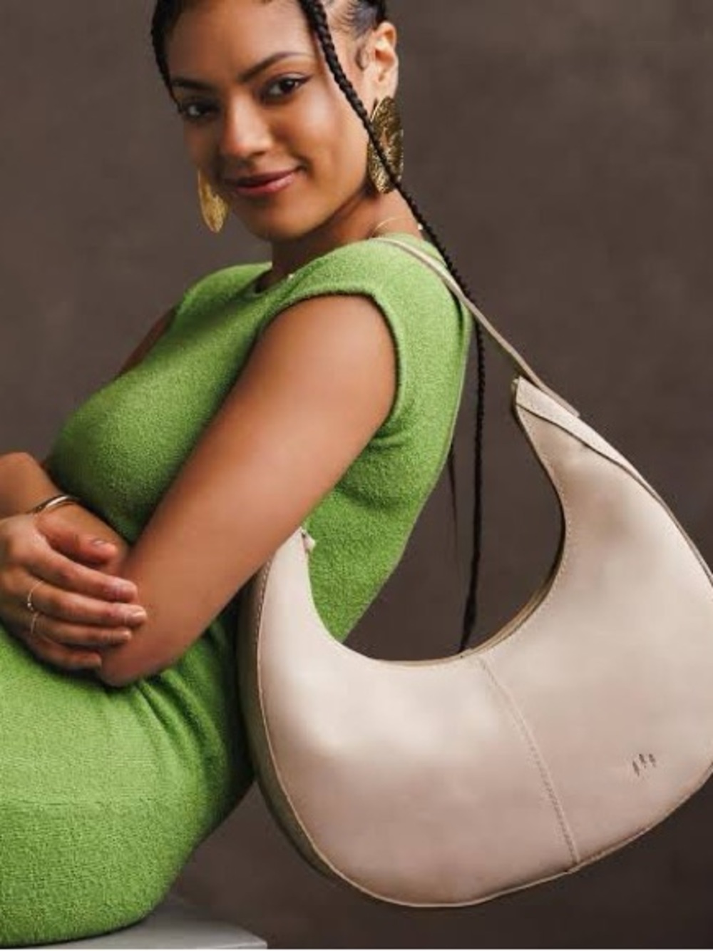 NWT Portland Leather Large Nora Shoulder Bag - Dragon Bone